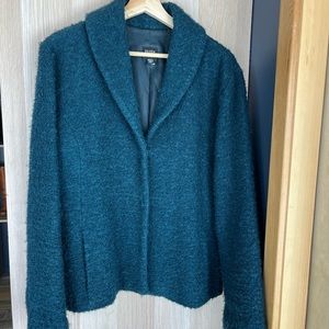Eileen Fisher Boucle Teal Jacket - Medium.